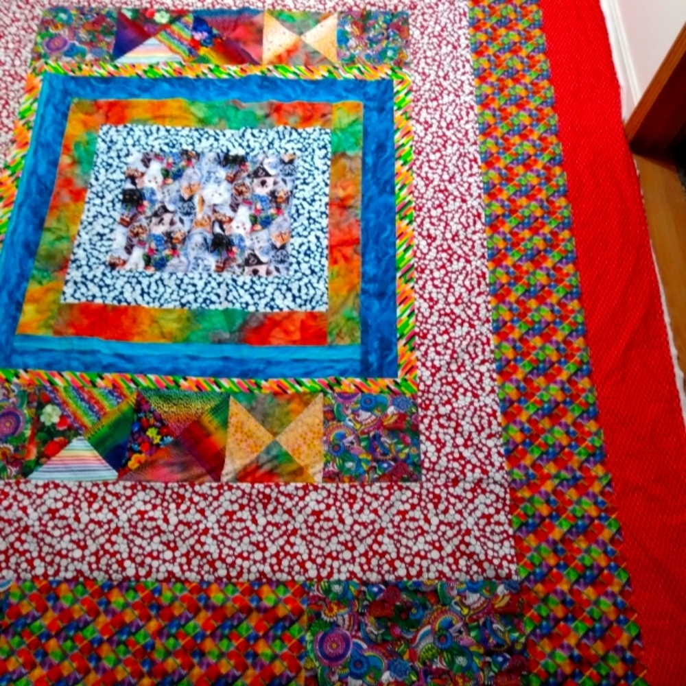 100x100 Homemade Crazy Quilt